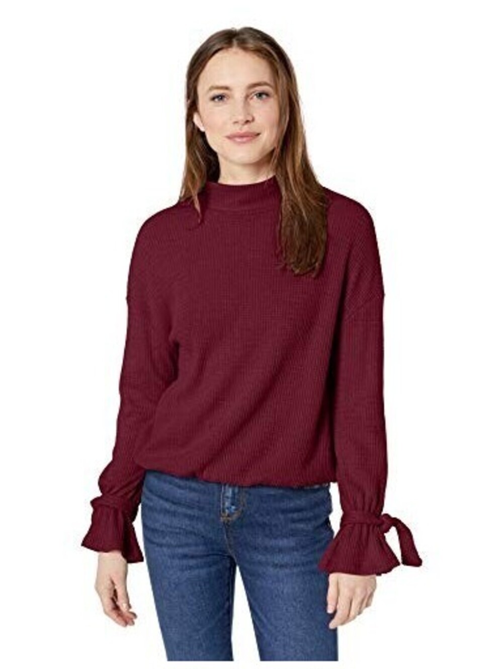 William Rast Womens Elle Thermal Tied Turtleneck Top Size M